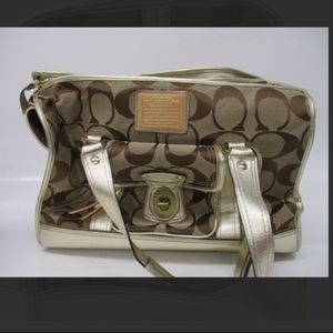 Rare New Coach Signature Gold Pet Carrier